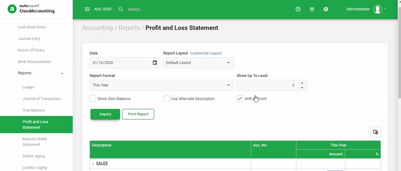 Reports Drill-Down|Singapore Cloud Accounting Software